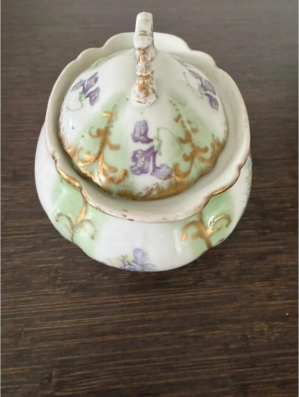 Limoges France Porcelain Lidded Sugar Bowl